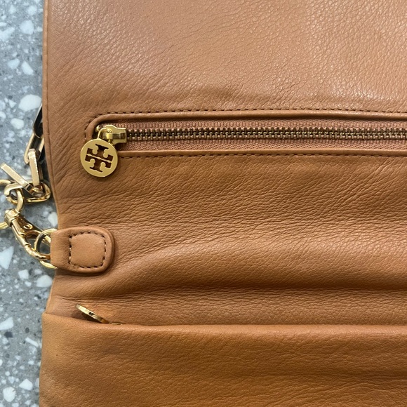 Tory Burch Navy and Tan Embossed Clutch - Picture 6 of 9